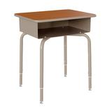 Flash Furniture Goddard Student Desk w/ Open Front Metal Book Box Wood/Metal in Brown | 31.25 H x 24 W x 18 D in | Wayfair FD-DESK-GY-WAL-GG
