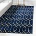 Blue/Navy 61 x 0.5 in Area Rug - Marilyn Monroe Glam Navy Blue Gold Area Rug | 61 W x 0.5 D in | Wayfair 3142524