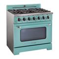 Unique Appliances Classic Retro 36" 6-Burner 5.2 cu. ft. Freestanding Gas Range w/ Convection Oven in Blue | 41 H x 36 W x 27.3 D in | Wayfair