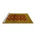Red/Yellow 108 x 84 x 0.08 in Area Rug - Bungalow Rose Miffin Traditional 2473 Yellow Machine Washable Area Rugs /Chenille | Wayfair