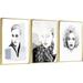 Everly Quinn Woman Face - 3 Piece Floater Frame Rectangle Print Set on Canvas Canvas, Metal in Black/White | 24.3 H x 48.3 W x 1.65 D in | Wayfair