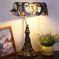 Bloomsbury Market Banker Lamp Tiffany Desk Lamp Stained Glass Handmade Adjustable Cloudy Style Piano Lamp | 15.7 H x 10.6 W x 7.4 D in | Wayfair