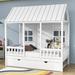 Harper Orchard Twin Size Wooden House Bed w/ Trundle Wood in White | 81.7 H x 41.7 W x 77.6 D in | Wayfair 2C33EA8E06414A468155D301828539DA
