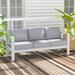 Wade Logan® Bolanle 76" Wide Outdoor Patio Sofa w/ Cushions Olefin Fabric Included/Metal in Gray/White | 31.5 H x 76 W x 26 D in | Wayfair