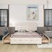 Red Barrel Studio® Queen Tufted Storage Platform Bed Upholstered/Linen in Brown | 43.3 H x 65.7 W x 83.1 D in | Wayfair