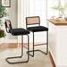 Mercer41 Krystalin Cane Back Counter & Bar Stool Upholstered/Velvet/Metal in Black | 18.11 W x 20.08 D in | Wayfair