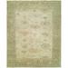 White 36 x 24 x 0.5 in Area Rug - Bungalow Rose Lyken Oriental Hand-Knotted Wool Area Rug in Green Wool | 36 H x 24 W x 0.5 D in | Wayfair