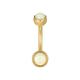 9Ct Solid Gold - Opal Belly Bar Stud Barbell Naval Gold Banana Body Jewelry Jewellery I3-Bb-3200