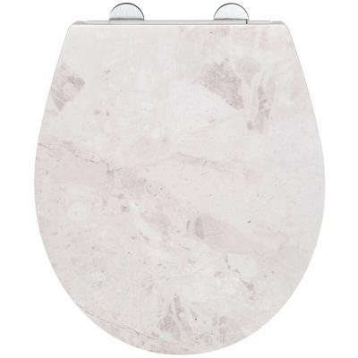 Wenko - Premium WC-Sitz White Marble mit Relief, aus antibakteriellem Duroplast, mit