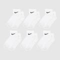 Nike white & black everyday ankle socks 6 pack