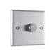 Bg Brushed Steel Dimmer Switch 1 Gang 400W