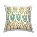Stupell Boho Ikat Pattern Teal Accent Printed Throw Pillow Design by Flora Kouta