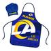 NFL Apron & Chef Hat Set, with Large Team Logo - Los Angeles Rams - 31" x 25"