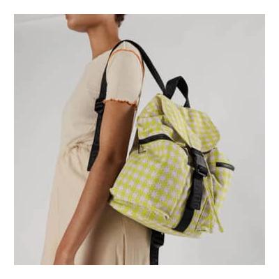 Baggu - Sport Backpack - Pink/pistachio Pixel Gingham