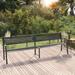 vidaXL Twin Patio Bench Black Steel Outdoor Garden Porch Chair 47.2"/93.3"