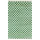 "Handmade Checkered Design \"Tulu\" Rug in Green & Beige, Custom Checkerboard Shaggy Carpet for Modern Interiors. BD927"