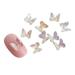 dianhelloya Nail Art Supplies 100Pcs Nail Decorations Realistic Looking Vibrant Color Exquisite Shape Fade-Resistant Wide Application Decorative Resin 3D Butterfly Nail Art Decorations Manicure Desig