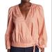 Madewell Tops | Madewell Wrap Top In Star Scatter Peach | Color: Cream | Size: Xxs