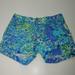 Lilly Pulitzer Shorts | Lilly Pulitzer Woman's High Rise Shorts Multicolor Size 00 Pre-Owned | Color: Blue/Green | Size: 00