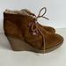 Madewell Shoes | Madewell 1937 Footwear Shearling Lined Suede Wedge Heel Ankle Booties 7 | Color: Brown | Size: 7