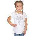 T-Shirt TRIGEMA "TRIGEMA mit glitzerndem Herz-Motiv" Gr. 140, weiß Kinder Shirts T-Shirts