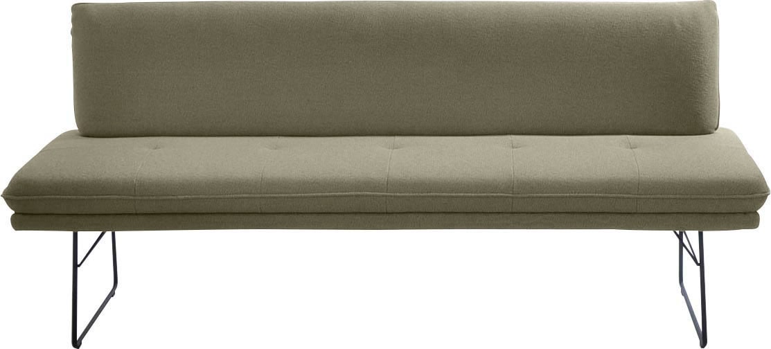 Polsterbank K+W KOMFORT & WOHNEN, grün (salbei), B:195cm H:87cm T:65cm, Sitzbänke, Polsterbank, Spitzkissenoptik, Sitzsteppung, hoher Sitzkomfort, in 2 Größen wählbar