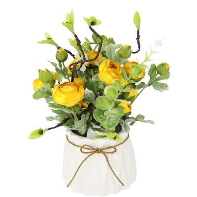 Kunstblume I.GE.A. "Ranunkeln", gelb, B:18cm H:28cm L:18cm, Kunstpflanzen, Im Topf aus Keramik Gesteck Arrangement Künstliche Frühlingsblume Image