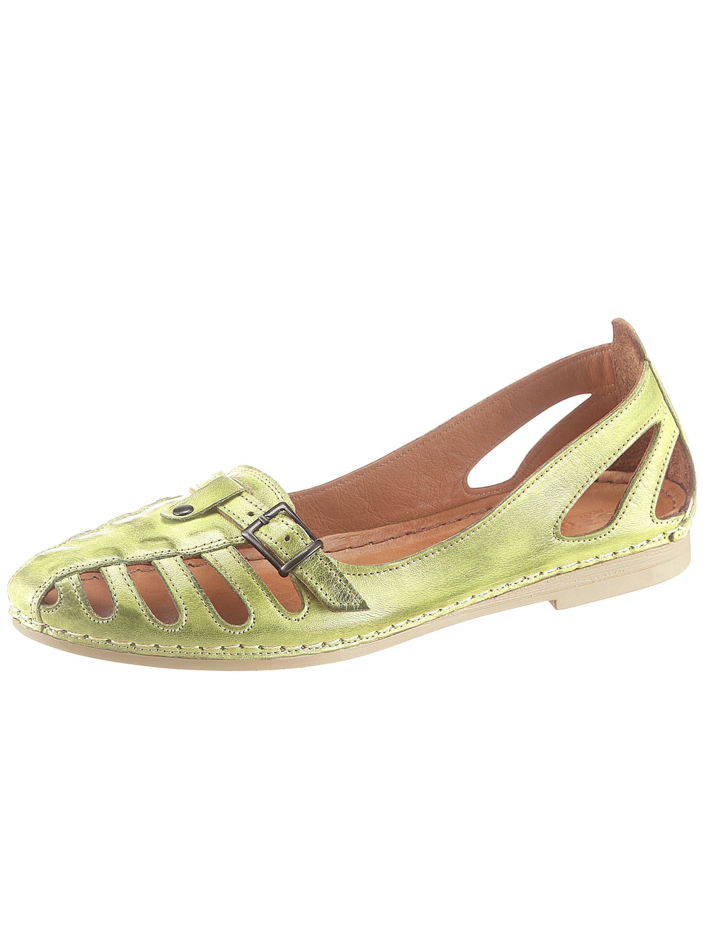 Slipper GEMINI, Damen, Gr. 39, grün, Glattleder, Schuhe Slipper