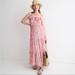 J. Crew Dresses | J. Crew Tiered Maxi Dress In Pink Dark Flamingo Tossed Floral Nwt Size Small | Color: Pink/White | Size: S