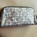 Coach Bags | Coach Logo Zip Cosmetic Make-Up Bag Case | Color: Gray/White | Size: Os