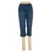 Gloria Vanderbilt Jeans - Low Rise Straight Leg Cropped: Blue Bottoms - Women's Size 10 Petite - Dark Wash