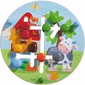 HABA 301696 - Motorikbrett Bauernhof-Welt , Holzspielzeug ab 12 Monaten , Lustiger Schiebespaß mit buntem Bauernhofmotiv