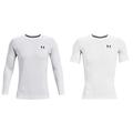 Under Armour Herren Ua Hg Armour Fitted lang rmliges Funktionsshirt Langarmshirt, White Black & Herren Ua Hg Armour comp kurzärmliges Funktionsshirt schnelltrocknendes T Shirt, White/Black, L EU