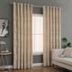 Best Linen Jacquard Eyelet Curtains for Living Room Ring Top Curtain Pair Fully Lined Modern Panels Curtains for Bedroom/Home Office with 2 Free Tie-Backs (Beige, W 66" x L 72")