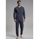 Pyjama BUGATTI Gr. 50, blau (blau, dunkel, allover) Herren Homewear-Sets Pyjamas