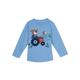 T-Shirt TRIGEMA "TRIGEMA Langarmshirt mit Bär" Gr. 104, blau (ice, blue) Kinder Shirts Langarm