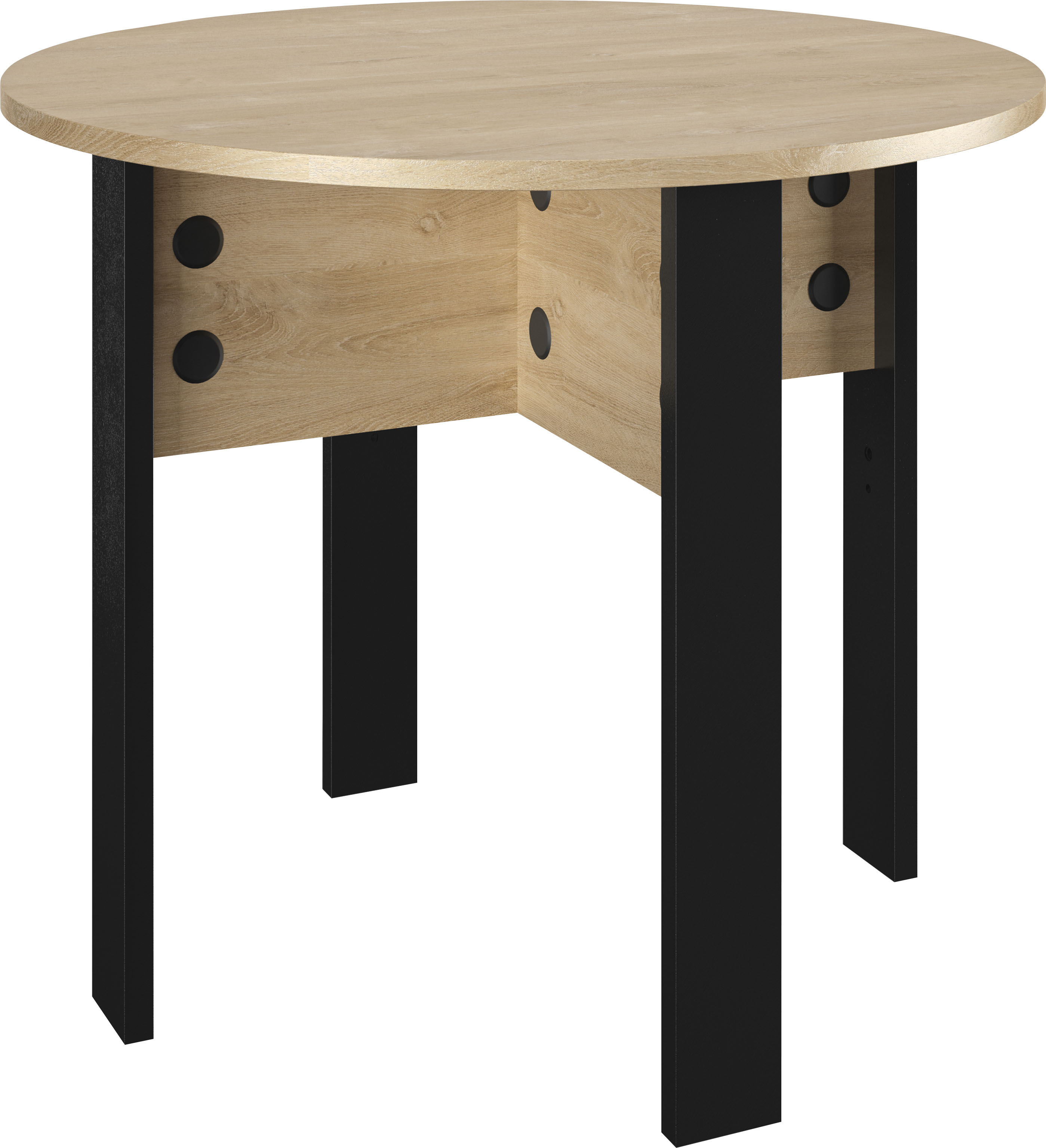 Beistelltisch GAMI "Faro", braun (eiche hell, eiche hell, eiche hell), B:90cm H:76cm T:80cm, Tische, moderner Industrial Look