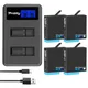 Pack de 4 batteries pour GoPro Hero 8 Black 1680mAh chargeur de batterie avec écran LCD à 2 voies