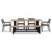 AllModern Eartha Rectangular 79" Long Outdoor Dining Set w/ Cushions Wood/Teak in Black/Brown/White | 79 W x 39.5 D in | Wayfair