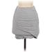 Splendid Casual Bodycon Skirt Mini: Gray Print Bottoms - Women's Size X-Small