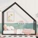 Minimalist Style Twin Size Metal House Bed Frame, Premium Steel, Warm & Lovely Style for Kids' Bedroom Furniture