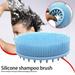 HIMIWAY Upgrade 2 In 1 Bath and Shampoo Brush Silicone Body for Use In Shower Exfoliating Body Brush Premium Silicone Loofah Scalp Brush Blue