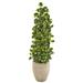 42" Variegated Holly Leaf Artificial Tree in Sand Colored Planter (Real Touch)