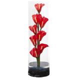 20" Calla Lily Artificial Arrangement in Cylinder Glass