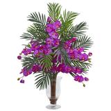 Nearly Natural Phalaenopsis Orchid and Areca Palm Artificial Arrangement