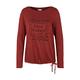 TOM TAILOR Damen 1034521 Langarmshirt mit Print, 27785 - Dark Maroon Red Melange, XL