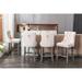 Velvet Upholstered Barstools with Button Tufted Decoration 2pc