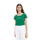 TOM TAILOR Damen 1036192 Basic T-Shirt mit Schriftzug, 31032 - Vivid Leaf Green, XXS