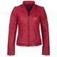 URBAN 5884 Damen Lederjacke, Jacke aus echtem Lammfell, Kurz und Enganliegend, Glattes und Weiches Leder, Rot, L