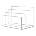 SIEYIO 1 Piece Acrylic File Holders 3 Sections Clear Office Desk File Organizer 8.5-Inch Wide x 5.4-Inch Deep x 5.4-Inch High